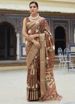 Dola Viscose Brown Festival Wear Printed Saree